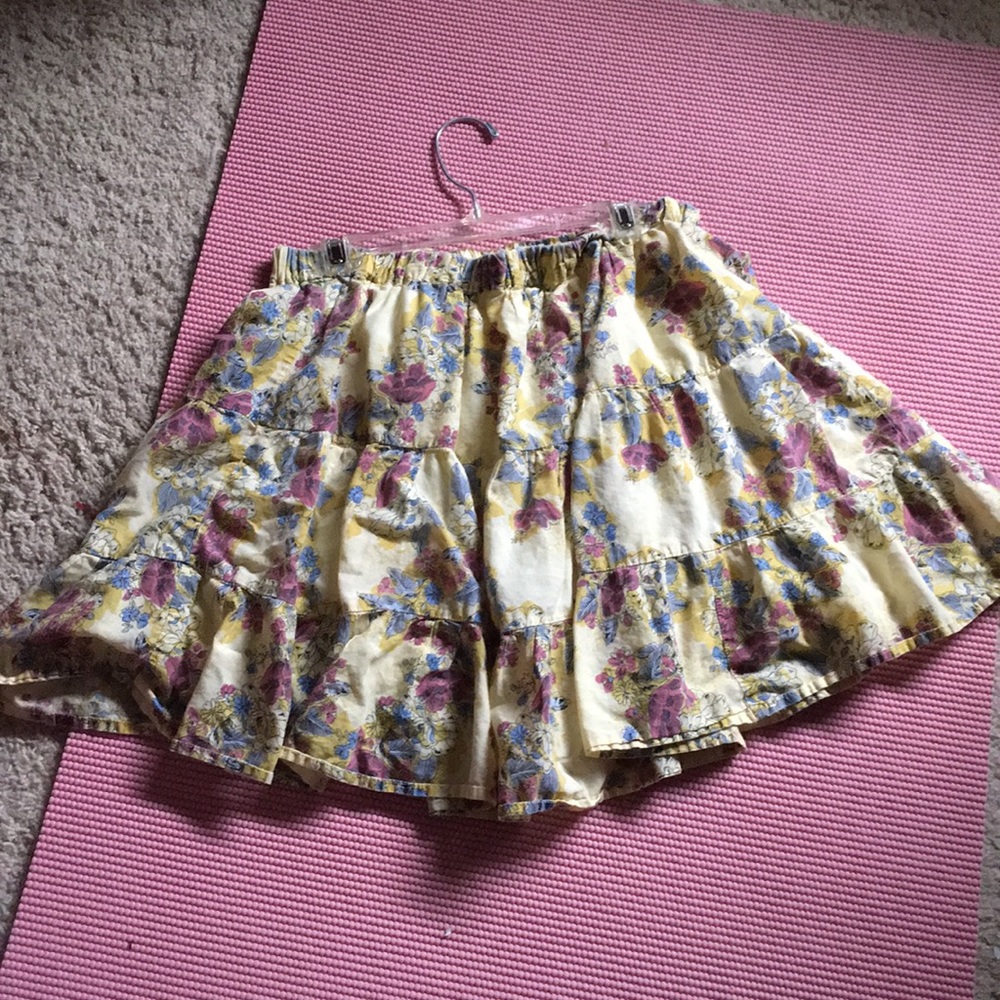 A yellow flowery skirt
